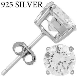 💎2.00 Ctw Sterling Silver Diamond studs